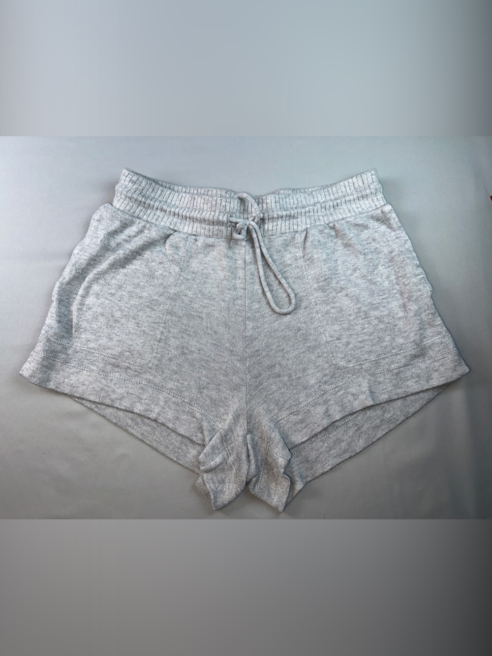 Stars Above Cozy Shorts Light Gray Knit Drawstring Lounge Pockets Size XS